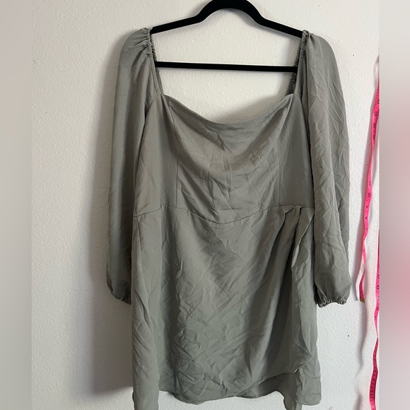 Abercrombie Off-the-Shoulder Mini Dress | Sage Green | Size XLP - Picture 3 of 6